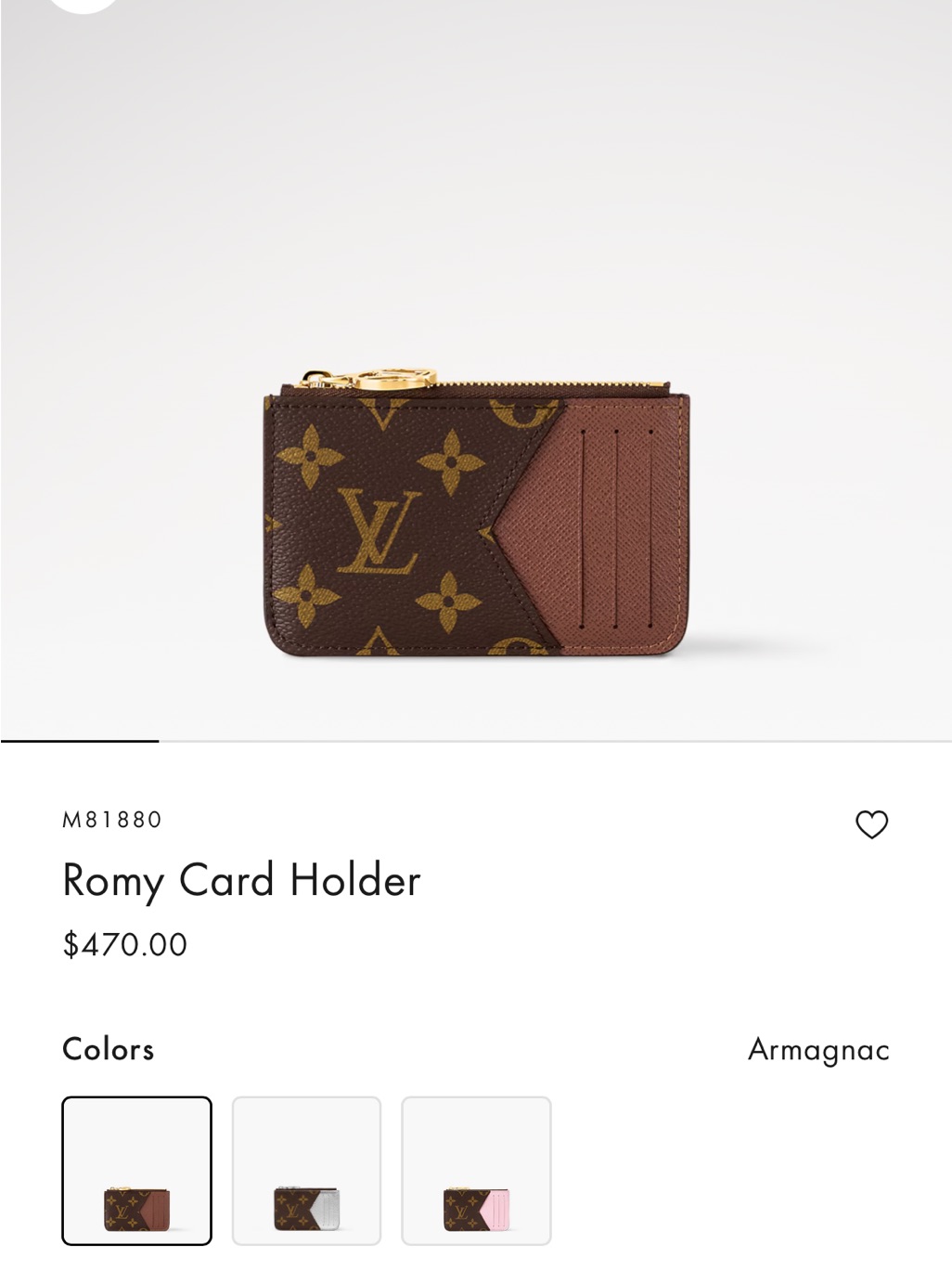 Louis Vuitton Monogram Card Holder With Armagnac Trim